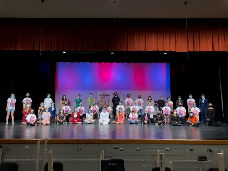 Cast, crew, and pit band of the 2020 summer musical, Freaky Friday