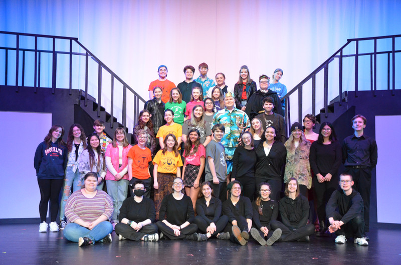 Cast, crew, and pit of the 2022  Winter Musical, The Lightning Thief