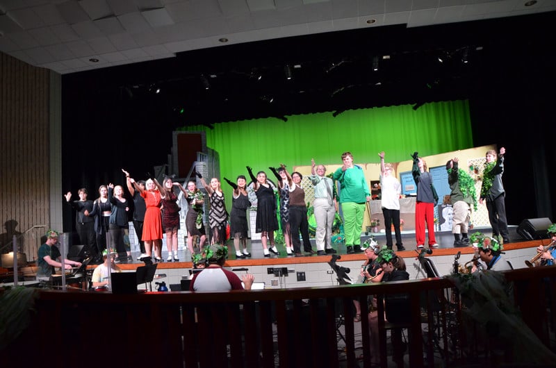 Cast, crew, and pit of the 2022 Summer Musical, Little Shop of Horrors