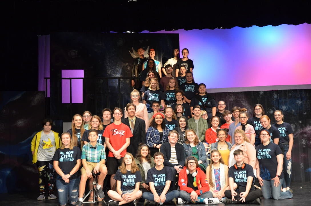 Cast, crew, and pit of the 2019 summer musical, Be More Chill