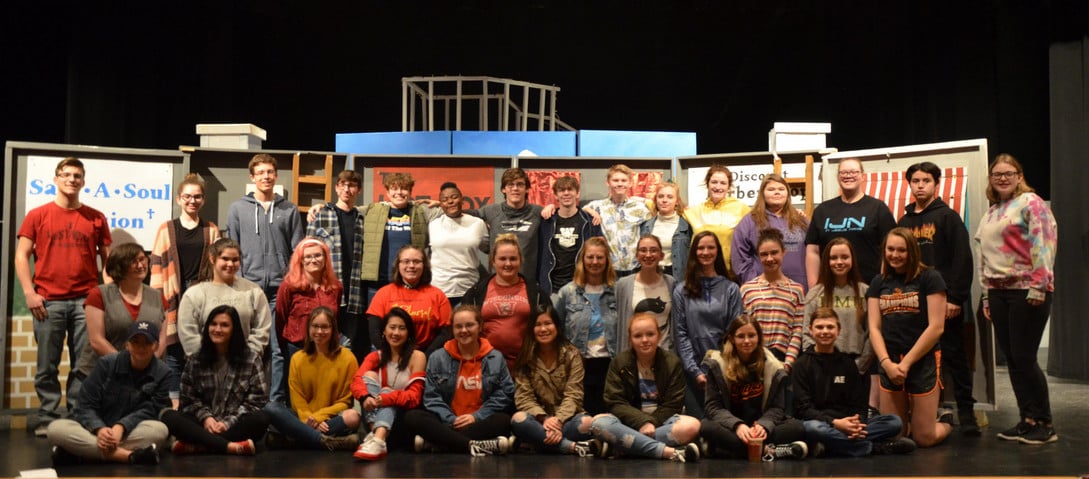 Cast and crew of the 2019 one act play, The Rehearsal
