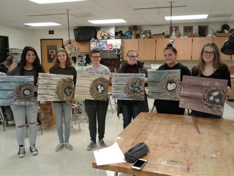 Art Club displaying artwork